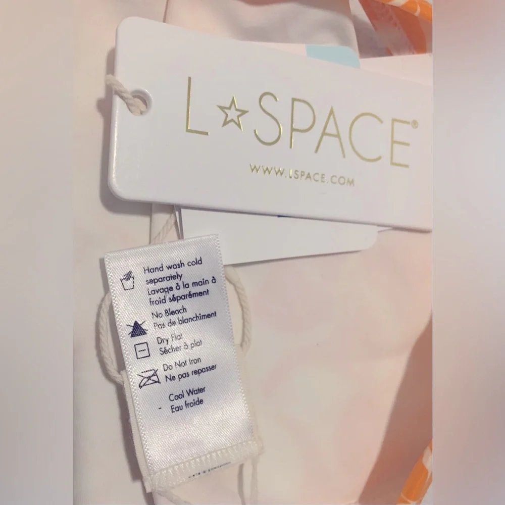 NWT L*Space Set Avery Bikini Top and Camdyn Bikini Bottom Small Orange/White - Picture 12 of 15